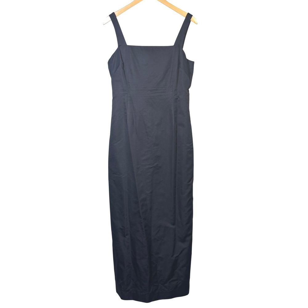 Theyskens Theory Womens Maxi‎ Dress M Formal Black Square Neck Sleeveless Column